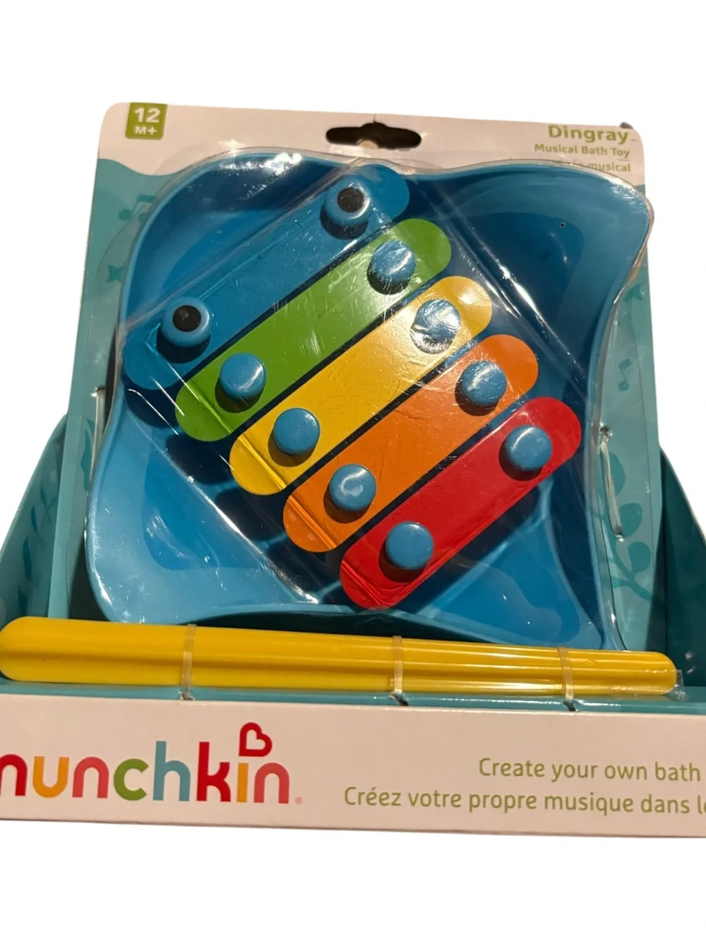 Munchkin Blue Star Xylophone Bath Toy with Yellow Mallet